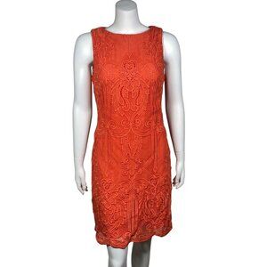 Lauren Ralph Lauren Black Label Sheath Dress Lace Overlay Sleeveless Size 10